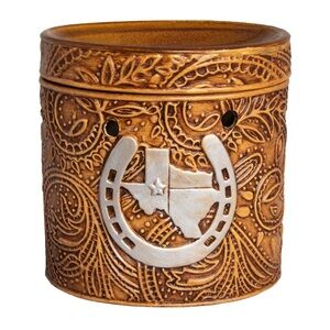 Home Fragrance Texas Leather Embossed Full-Size Wax Warmer